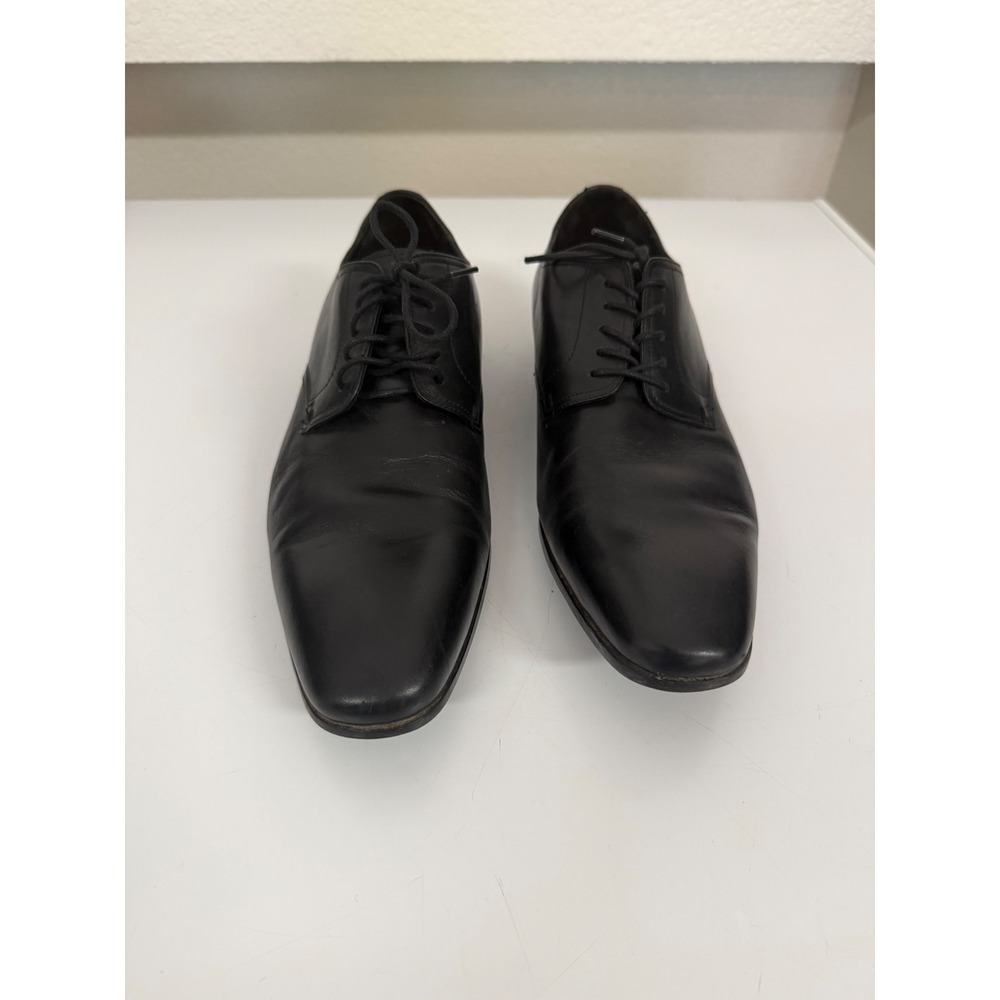 Hugo Boss Mens Black Leather Derby Dress Shoes 50234066 Size 8.5